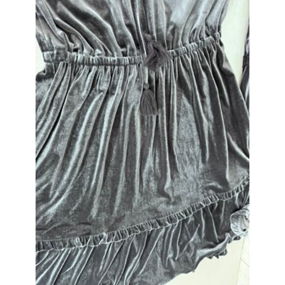 "Kate & Sam" Velvet Gray Dress, Midi, SZ S, Keyhole Front, Goth, Vampire, Soft - Picture 7 of 12